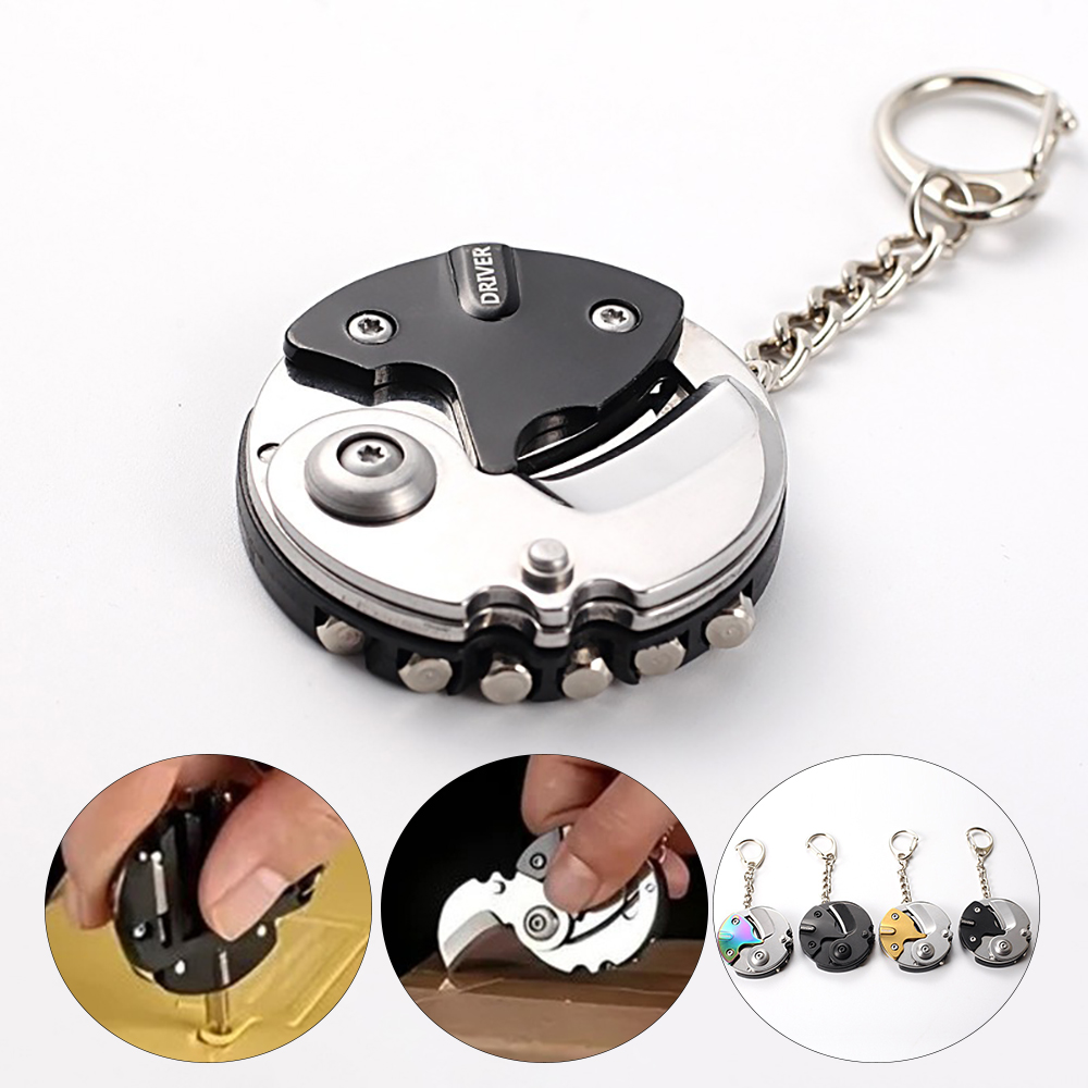Multitool Credit Card - Portable 7-in-1 EDC Multitool Keychain, Folding