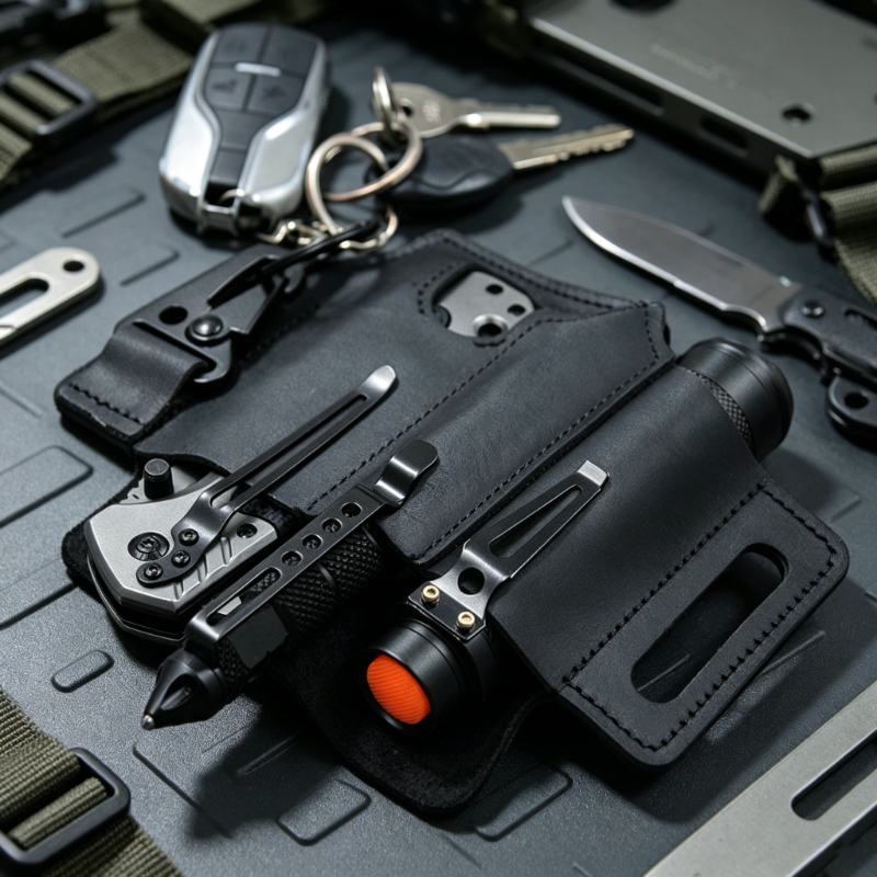 Edc Carry Pocket Pouch - PU Leather EDC Belt Multitool Sheath,
