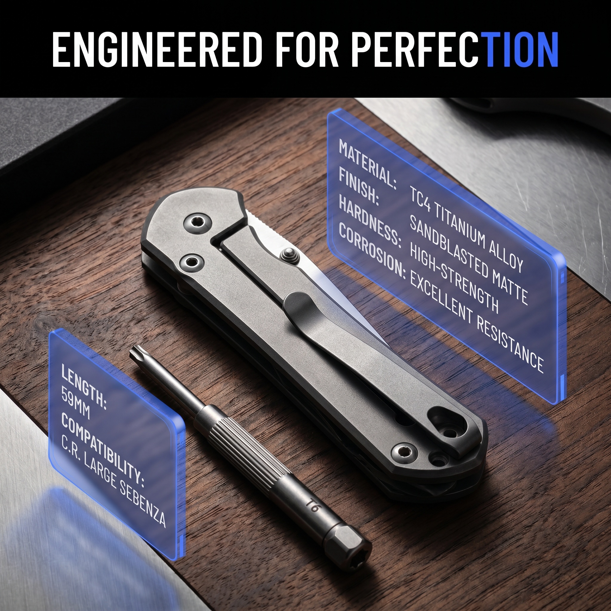 Edc Carry Clip - TC4 Titanium Pocket Clip For Chris