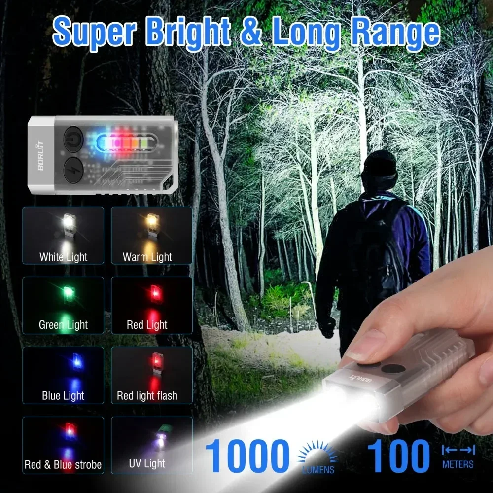BORUiT V10 Keychain UV LED EDC - Keychain Flashlight review and price