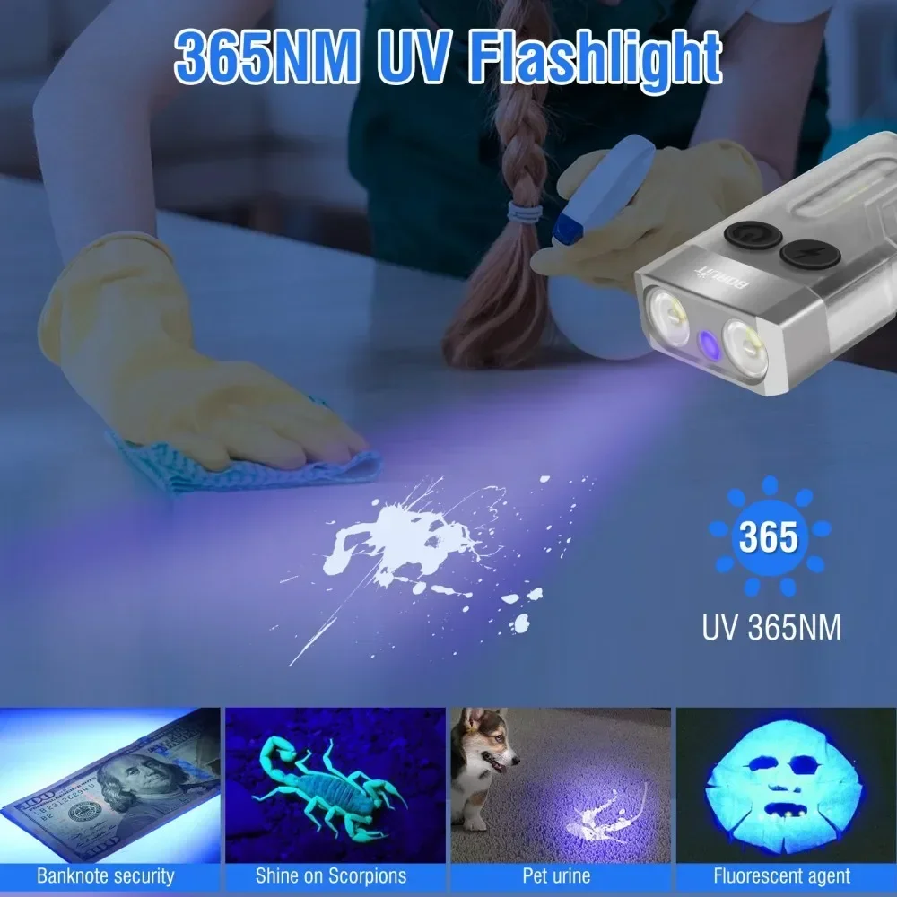 BORUiT V10 Keychain UV LED EDC - Keychain Flashlight review and price